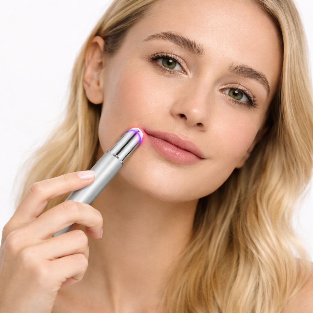 Masseur Yeux & Lèvres LED - Photothérapie Anti-Rides & Anti-Cernes