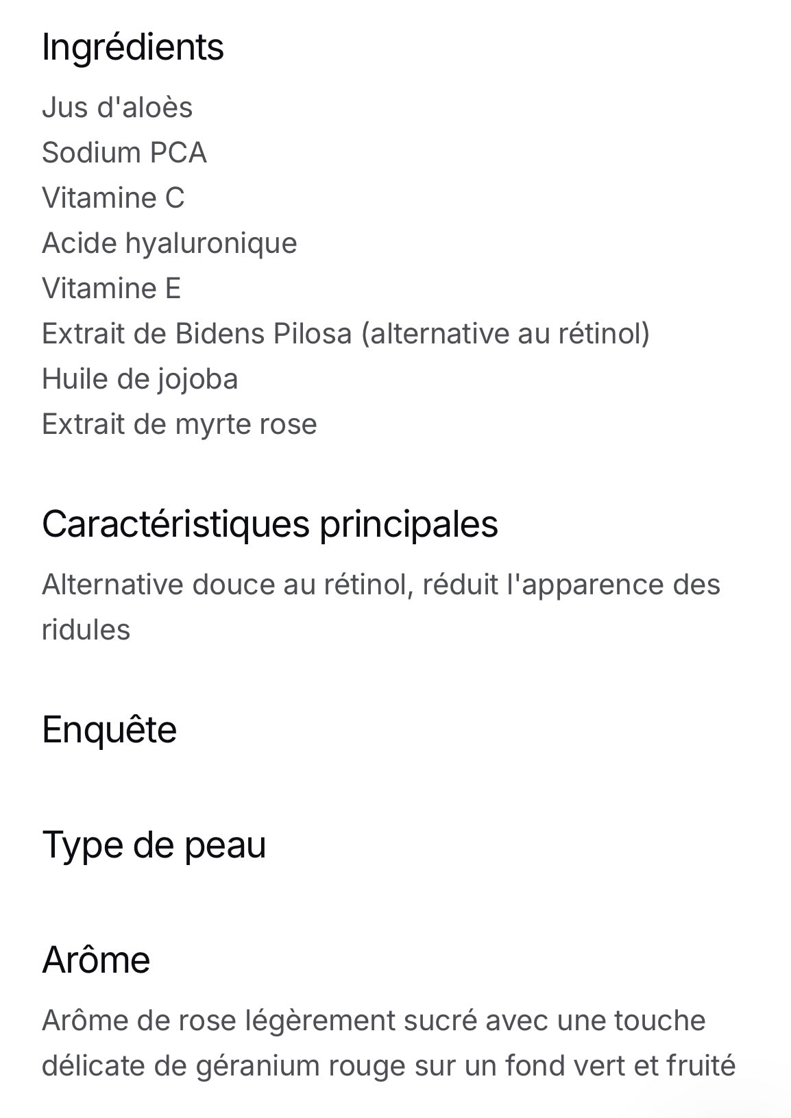 Sérum alternative naturelle au rétinol - Réduit l'apparence des rides