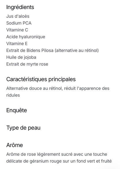 Sérum alternative naturelle au rétinol - Réduit l'apparence des rides
